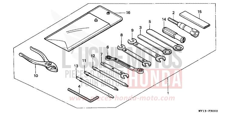 TOOLS for Africa Twin 750 BLACK (NH1E) from 1995
